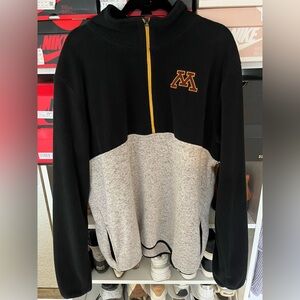 Men’s ‘47 Minnesota Quarter Zip Fleece Pullover Black/Grey/Maroon/Gold X-Large